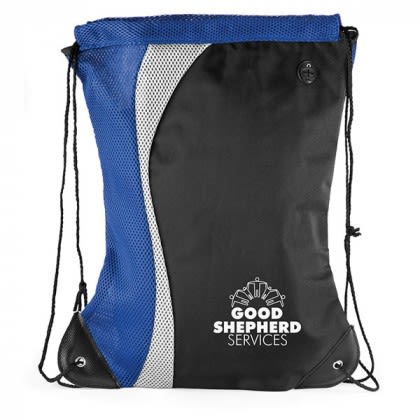  Color Splash Promotional Drawstring Sports Packs – Logo Imprinted - Blue