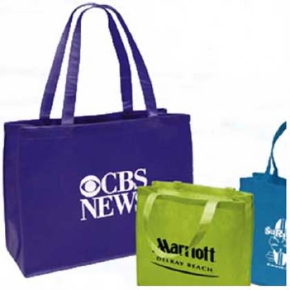 Large Custom Printed Non-Woven Tote Bag - Promotional Custom Imprinted With Logo