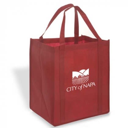 Full Color Imprinted Heavy Duty Enviro-Shopper cranberry