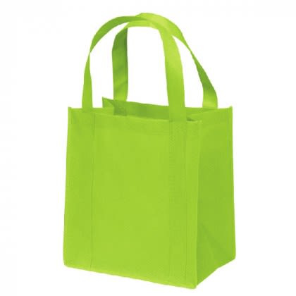 Small Reusable Tote Bag-Wide Gusset-Full Color Imprint - Lime