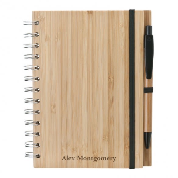 Personalized Bamboo Journal with Pen