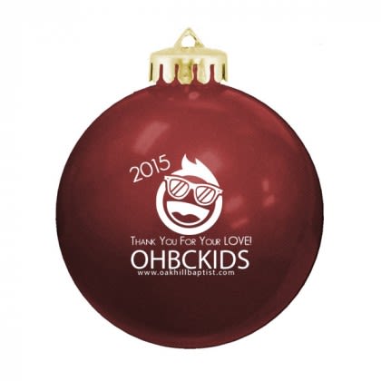 Maroon Christmas Holiday Ornament with Logo