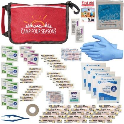 Imprinted Go Safe First Aid Kit - Red