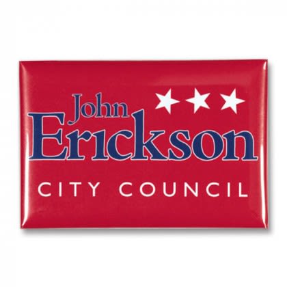 Large Full Color Rectangle Button | Advertising Button Pins Large Full Color Rectangle Button | Advertising Button Pins