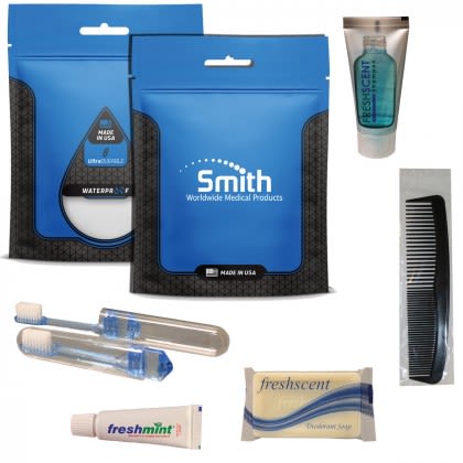 Printed Logo Disaster Hygiene Kit - Blue