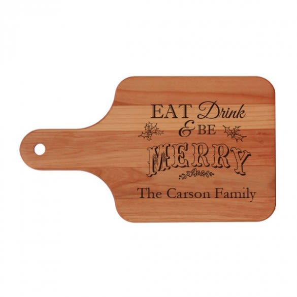 Eat Drink And Be Merry Board | Custom Holiday Cutting Board