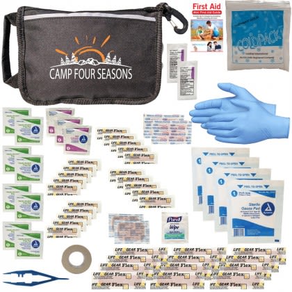 Imprinted Go Safe First Aid Kit - Black