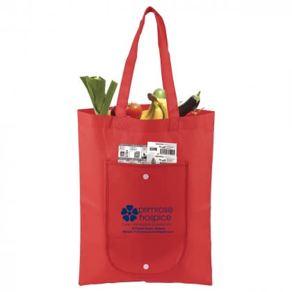 Imprinted Cove Fold Up Tote Bag - Red