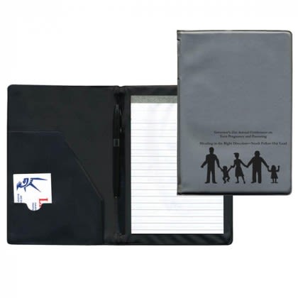 Small Custom Desk Pad Folder | Promotional Padfolios - Silver