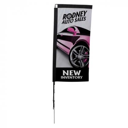 Promotional Full Sleeve Flag | 7 ft Custom Rectangular Flag Kits | Custom Imprinted Rectangular Flutter Flags
