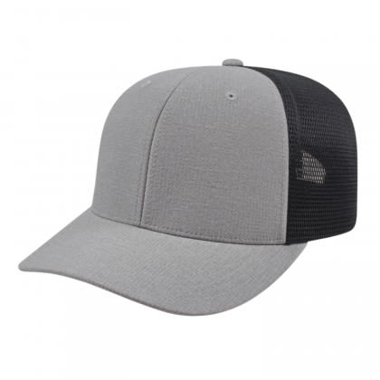 Custom Flexfit 110 Melange Trucker Mesh Cap Silver Black