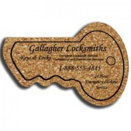 Key - King Size Cork Coaster Promotional Custom Imprinted With Logo