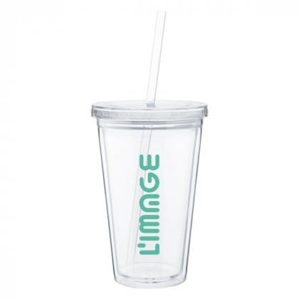 Custom Business Logo Acrylic Tumblers | Imprinted 16 oz Spirit Tumbler | Promotional Tumblers - Clear