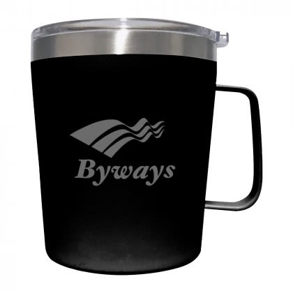 Custom Henley Stainless Steel Mug 17 oz - Black