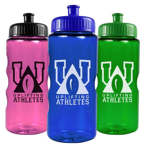 Translucent Plastic Water Bottles with Screw-On Lids, 20 oz.