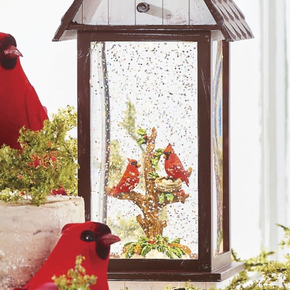 Cardinals In Tree Personalized Lighted Water Birdhouse