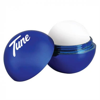 Promotional Metallic Finish Round Lip Balm - Metallic Blue