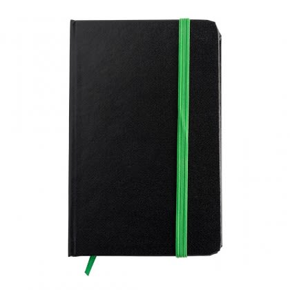 Printed Black Executive Journal with PVC Finish - Green band and bookmark