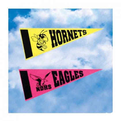 4 inch x 10 inch Pennant, Printed Strip Promotional Custom Imprinted With Logo