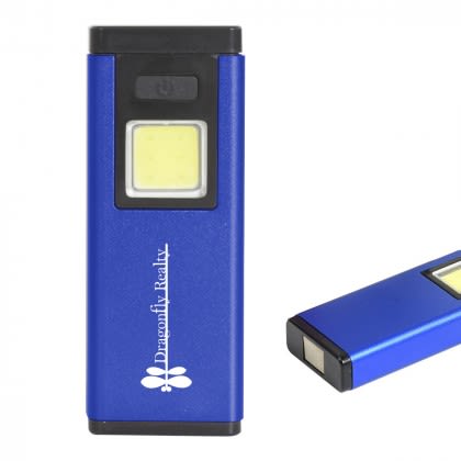 Printed Logo Magnetic COB Flashlight - Metallic royal