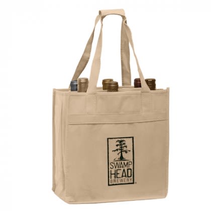 6 Bottle Non-Woven Bag - Tan