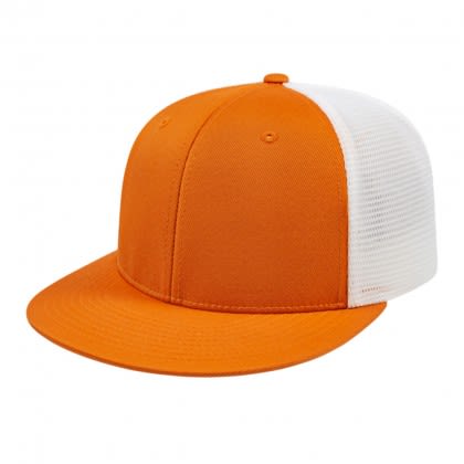 Custom Texas Orange/White Flexfit Trucker Mesh Back Cap