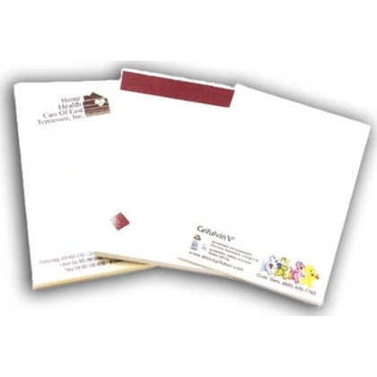 4" x 6" Sticky Notepads - 100 Sheets - 4 Color Promotional Custom Imprinted Logo