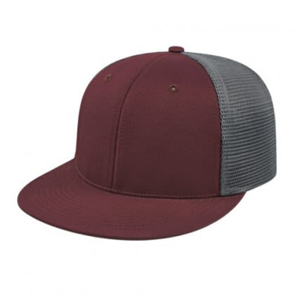 Custom Maroon/Graphite Flexfit Trucker Mesh Back Cap