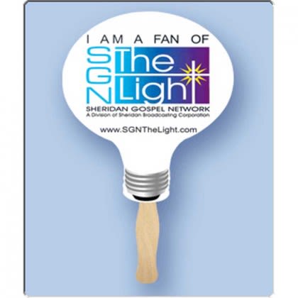 Light Bulb Hand Fan Promotional Custom Imprinted With Logo