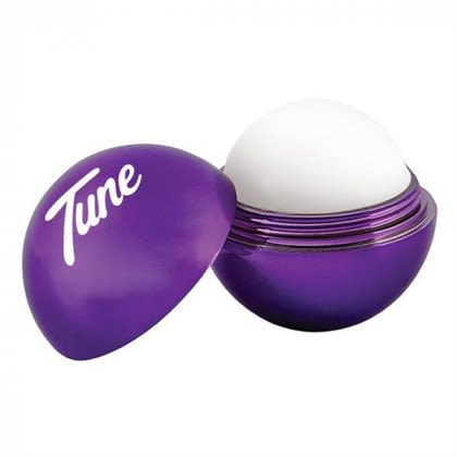 Promotional Metallic Finish Round Lip Balm - Purple