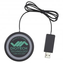 Imprinted Slim Charge Wireless Charging Pad - Black