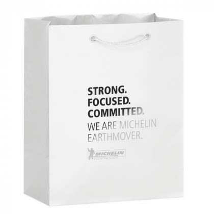 Gloss Laminate Euro Tote white