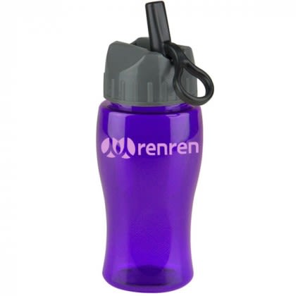 Sport Bottle-Transparent-Flip Straw-18 oz