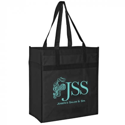 Black 100 GSM Heavy Duty Grocery Bag | Custom Imprinted Grocery Bags | Discount Tote Bags at Wholesale Prices