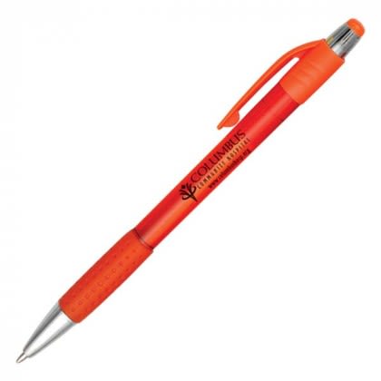 Screamer Accent Pen with Imprinted Logo translucent orange