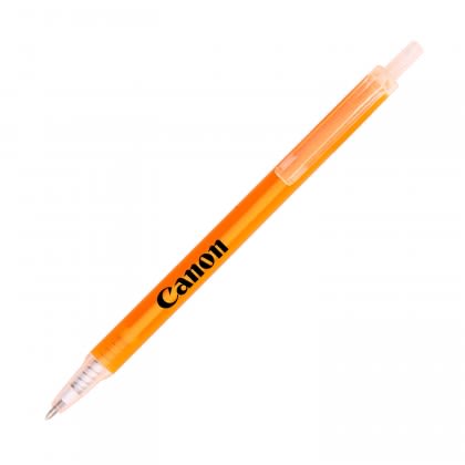 Printed Amber Frost Click Pen - Orange