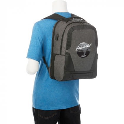 Company Logo Overland 17" TSA Computer Backpack w/USB Port - Backpack view