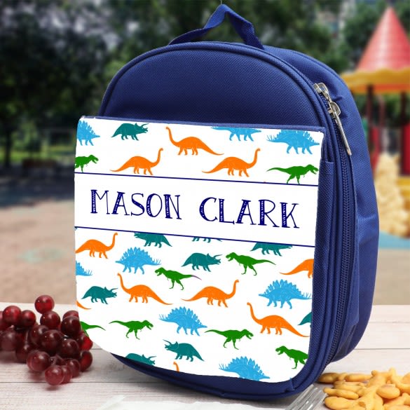 Prehistoric Friends Personalized Blue Lunch Box