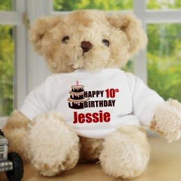 Honey Teddy Bear With Happy Birthday T-Shirt