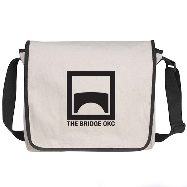 Promotional Cotton Messenger Bags Natural Recycled Cotton Messenger