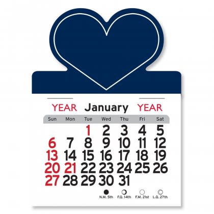 Peel-N-Stick® Calendar - Heart -Navy