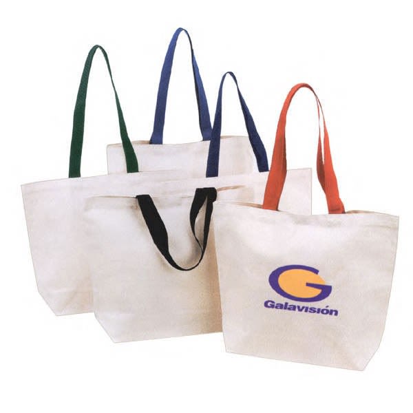 CUSTOM TOTE BAG WITH COLOR HANDLES 100% COTTON