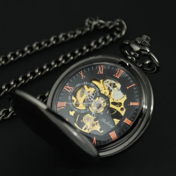 Gift For Him Personalized Skeleton Watch | Engraved Pocket Watch For Father