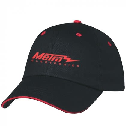 Price Buster Promotional Sandwich Cap | Custom Embroidered Sandwich Hats | Custom Logo Embroidered Hats & Caps - Black/Red