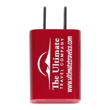  UL Listed USB Promotional AC Adapter Wall Chargers - Red