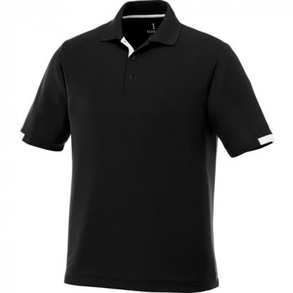 Kiso Short Sleeve Polo | Personalized Golf Shirts for Men - Black/White
