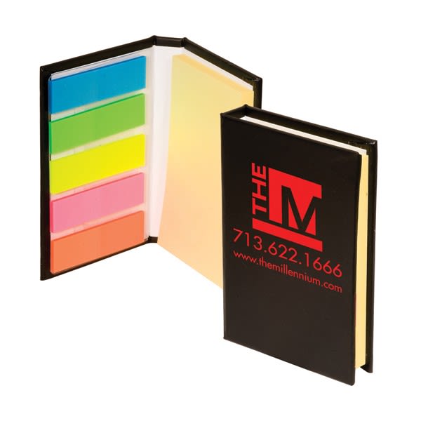 Black Sticky Note Book - UJ-A495 - IdeaStage Promotional Products