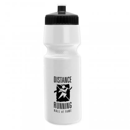 Promotional Bike Bottle 24 Ounce - White Bottle - Black Lid