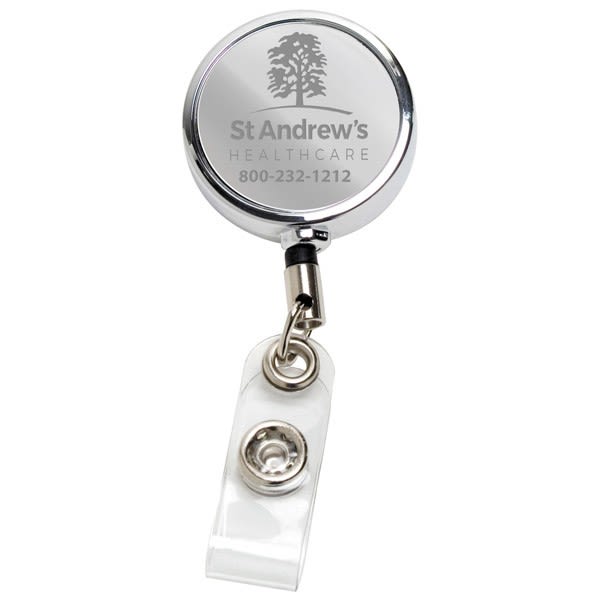 Promotional Solid Metal Retractable Badge Reel with Key Rings