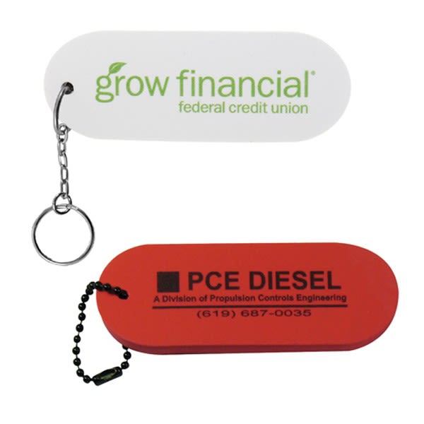 Custom Imprinted Oval Floating Key Tag | Full Color Logo Key Tag